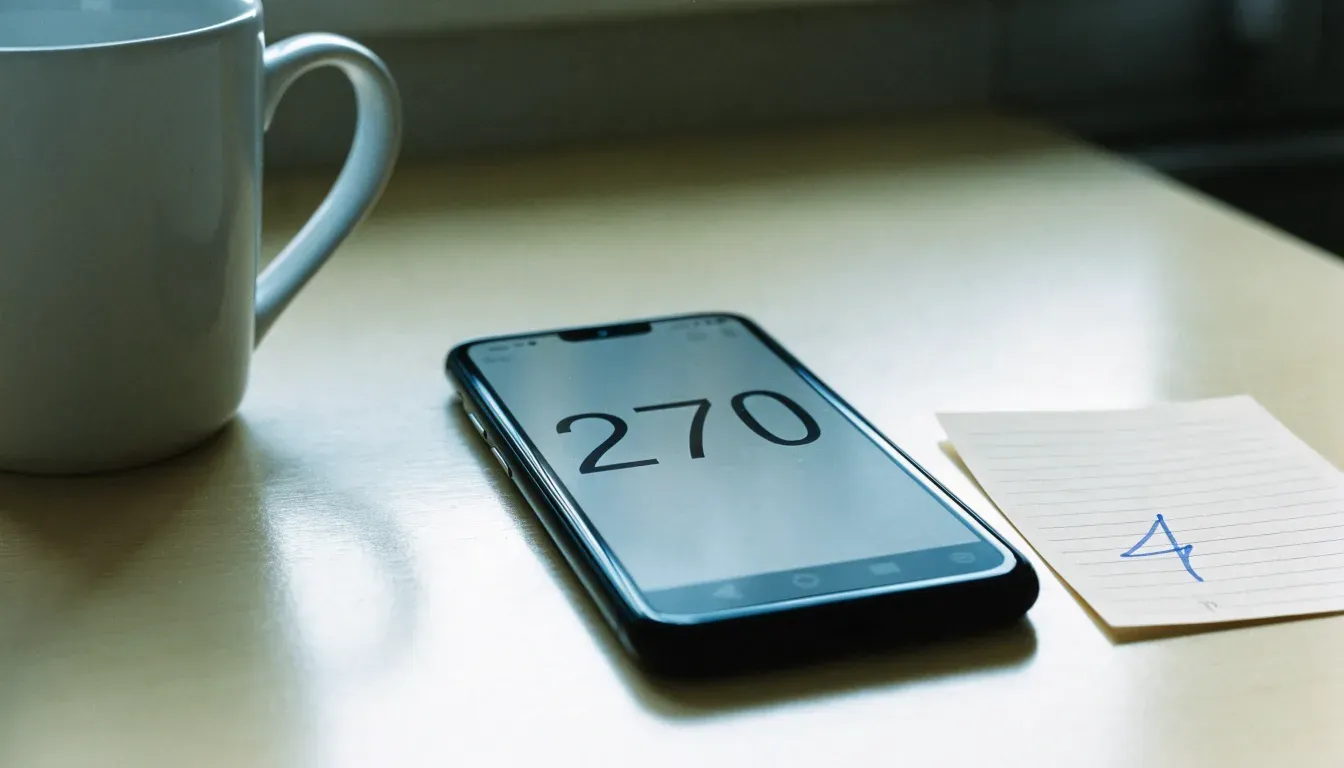 Un documento di identità appoggiato accanto a uno smartphone con un timer sullo schermo, su un tavolo da cucina