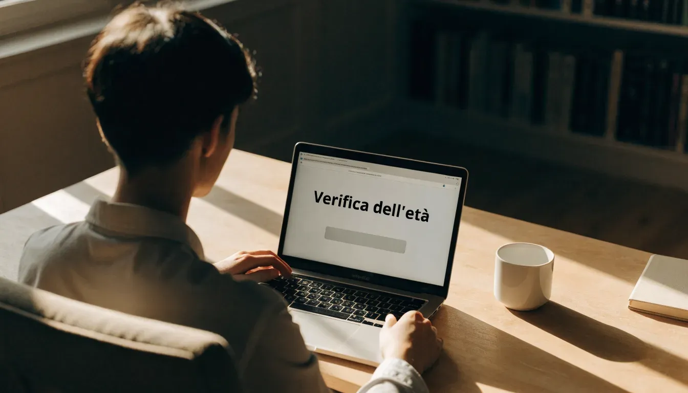 Un foglio di concessione in carta con un timbro rosso, appoggiato su una scrivania di legno accanto a una penna